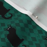 Le Chat Noir Black Cat Green Harlequin Diamond