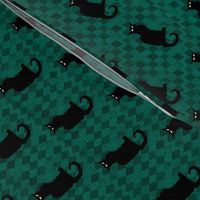 Le Chat Noir Black Cat Green Harlequin Diamond