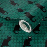 Le Chat Noir Black Cat Green Harlequin Diamond