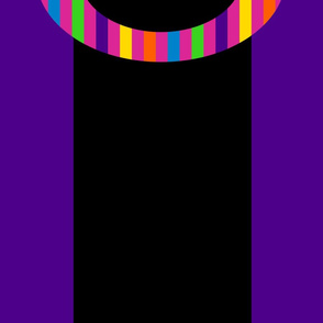 Rainbow Buckle on a Black Belt Strapped Around a Purple Sky