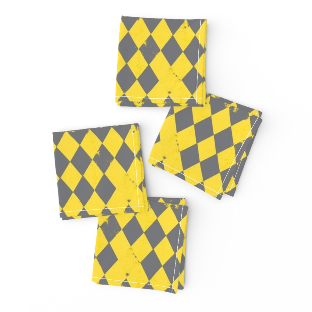 Yellow & Grey Harlequin Diamond