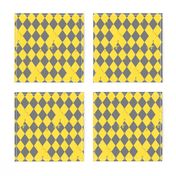 Yellow & Grey Harlequin Diamond