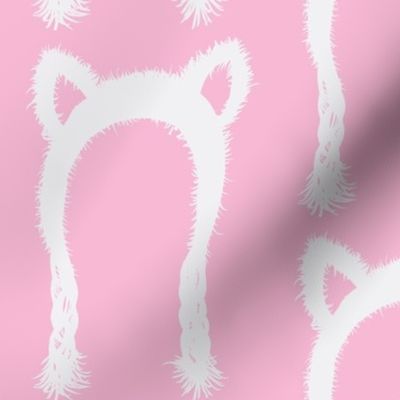 Bear Hat-pink & white