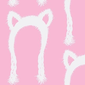 Bear Hat-pink & white