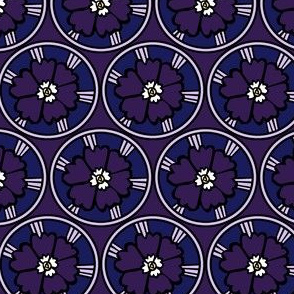 Round Floral Purple