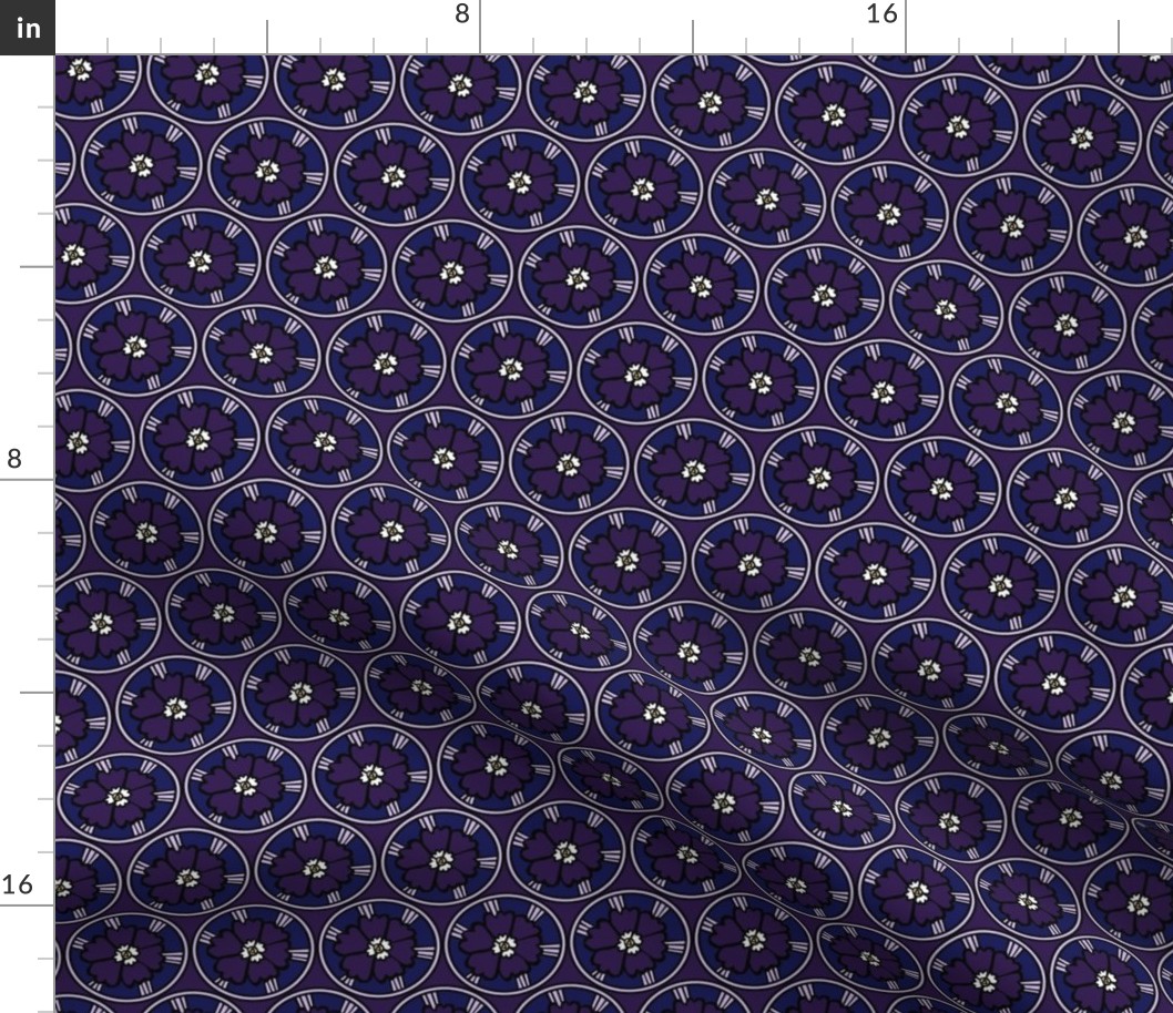 Round Floral Purple