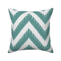 Teal Beaded Chevron Ikat