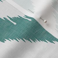 Teal Beaded Chevron Ikat