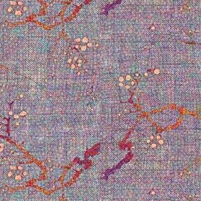 cherry blossom time - purple, blue, pink, brown