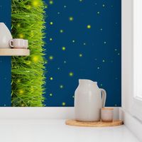 Fireflies In the Grass Border Print