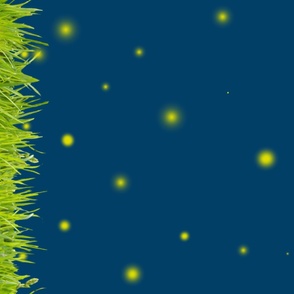 Fireflies In the Grass Border Print