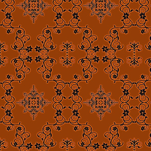 Floral5-black/rust