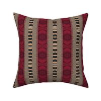 Safari Sari stripe - red, beige, black