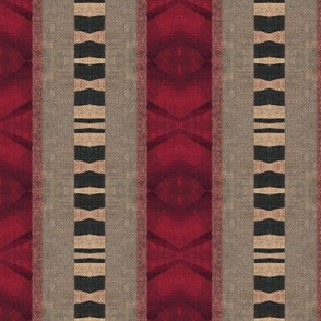 Safari Sari stripe - red, beige, black