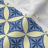 Moroccan Tiles 2 - blue-violet and cream