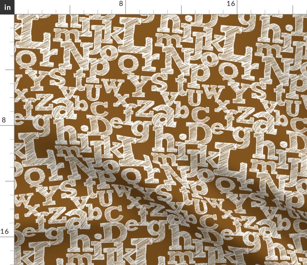 Sketched Alphabet on Brown