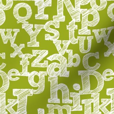 Sketched Alphabet on Green