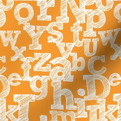 Sketched Alphabet on Orange