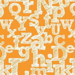Sketched Alphabet on Orange