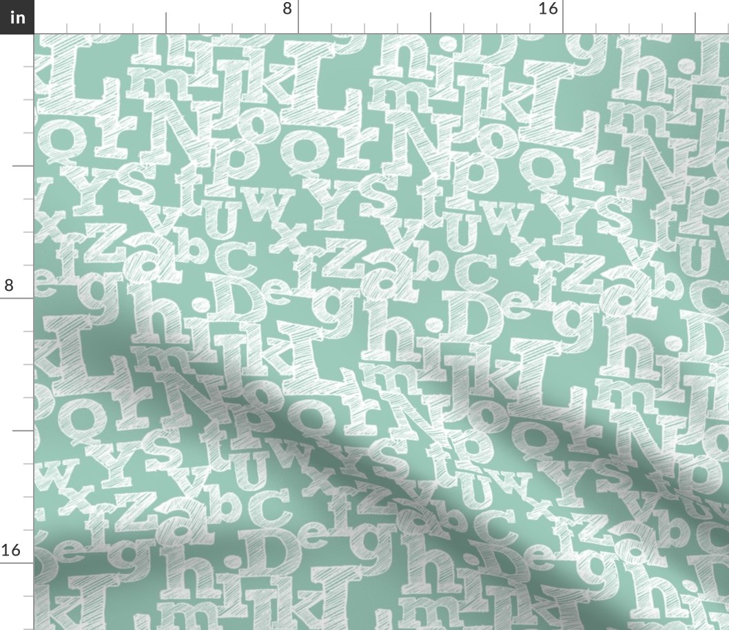 Sketched Alphabet on Teal