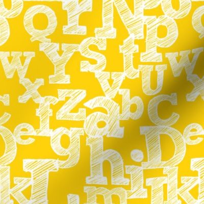 Sketched Alphabet on Yellow