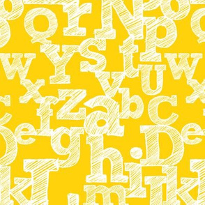 Sketched Alphabet on Yellow
