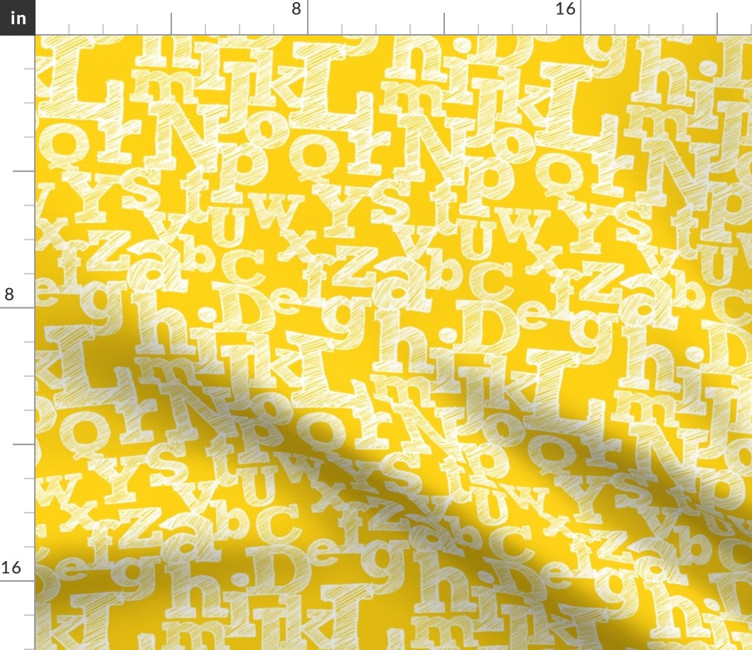 Sketched Alphabet on Yellow