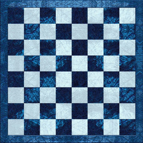 Blue Checker Chess Board