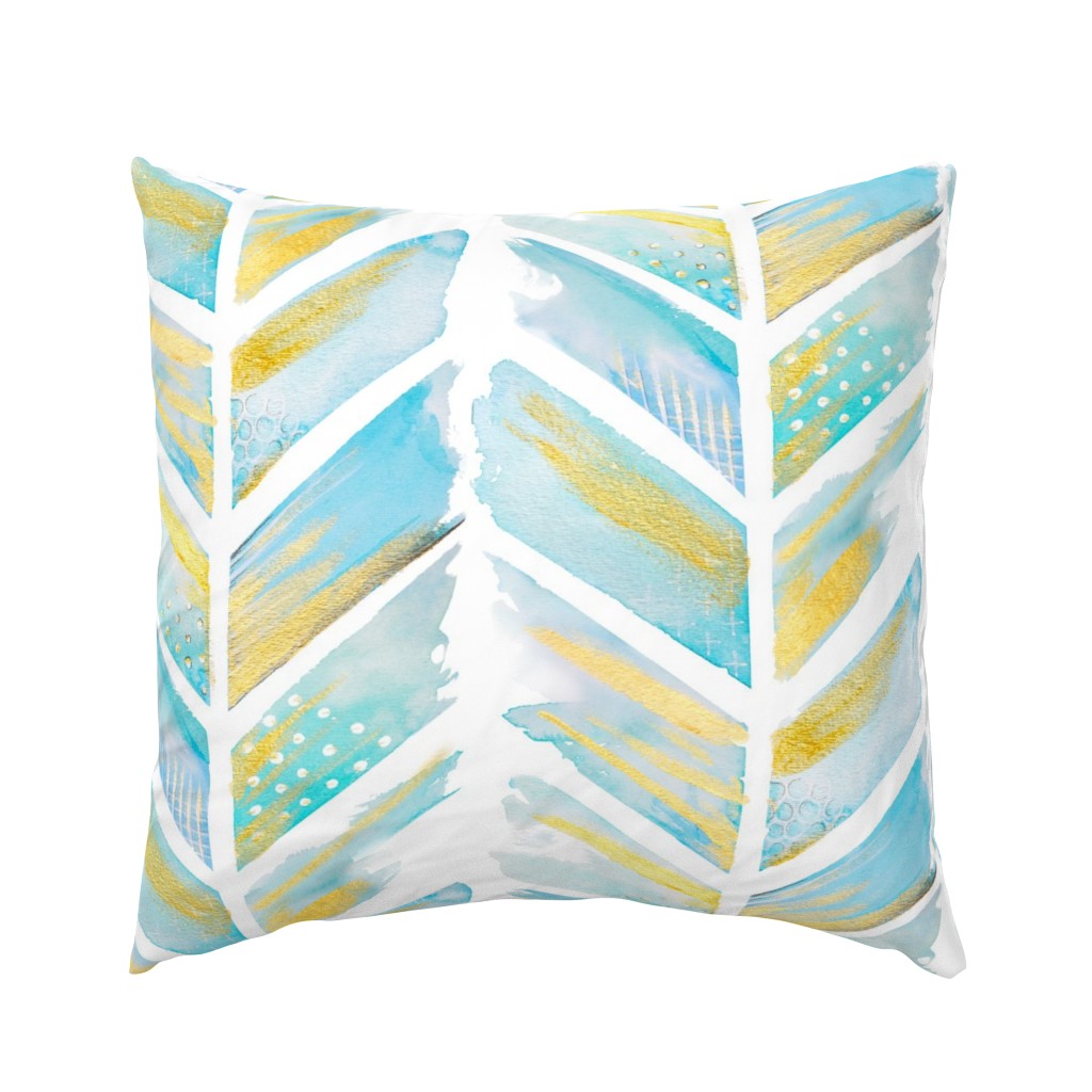 Watercolor Feather Chevron LARGE