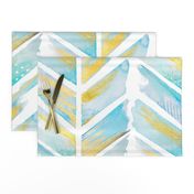 Watercolor Feather Chevron LARGE