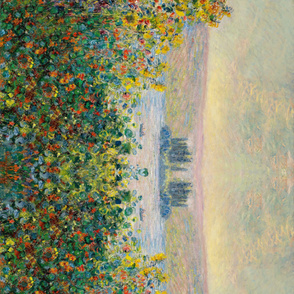 Monet: Flower Beds at Vetheuil seamless repeat