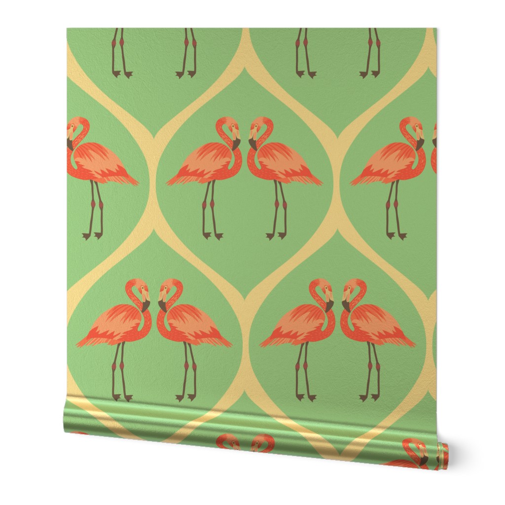 Flamingos in Ogee - small