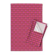 Tiny Pink Orange and Red Quilt Squares