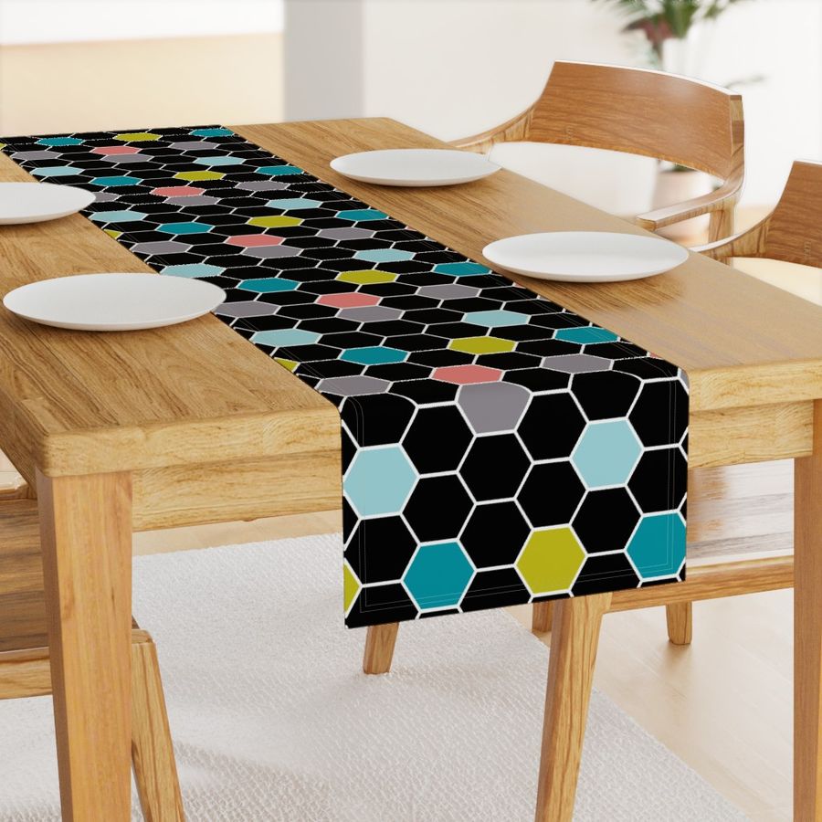 colorful hexies black