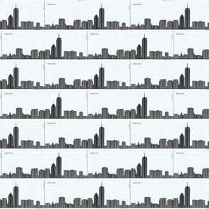 Graph of Boston Skyline - White