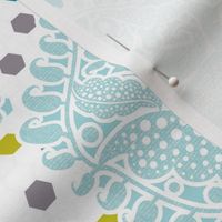 damask geek white blue