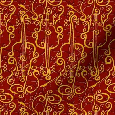 VIOLIN adante flourish red gold