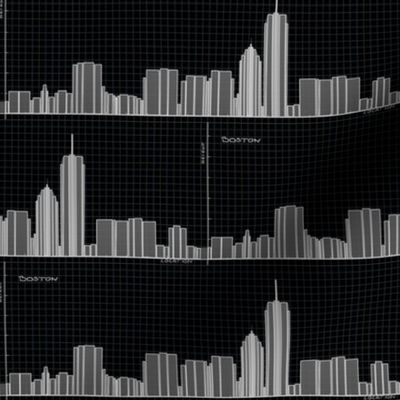 Graph of Boston Skyline - black