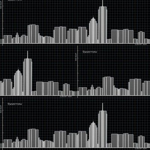 Graph of Boston Skyline - black