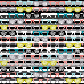 colorful glasses on stripes