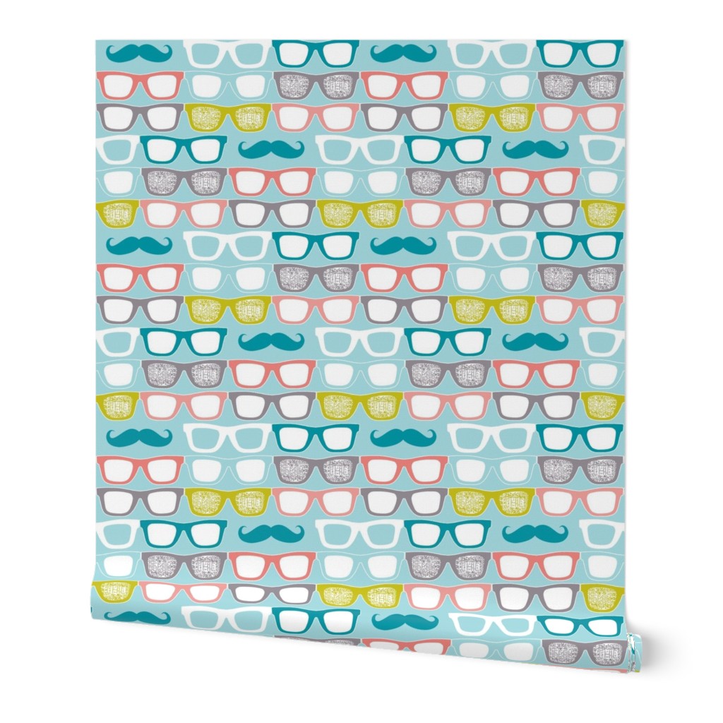 colorful glasses on sky blue