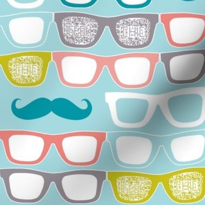 colorful glasses on sky blue