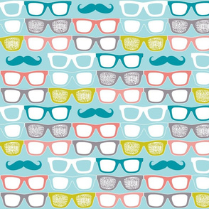 colorful glasses on sky blue