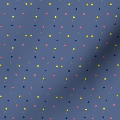 Colorful Dots on Slate Blue