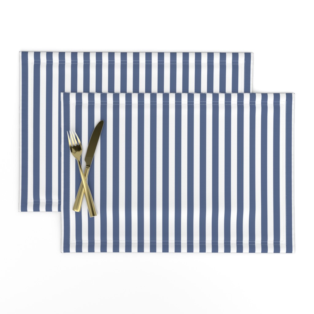 Slate Blue and White Nautical Stripe 1/2 inch stripes) (150)