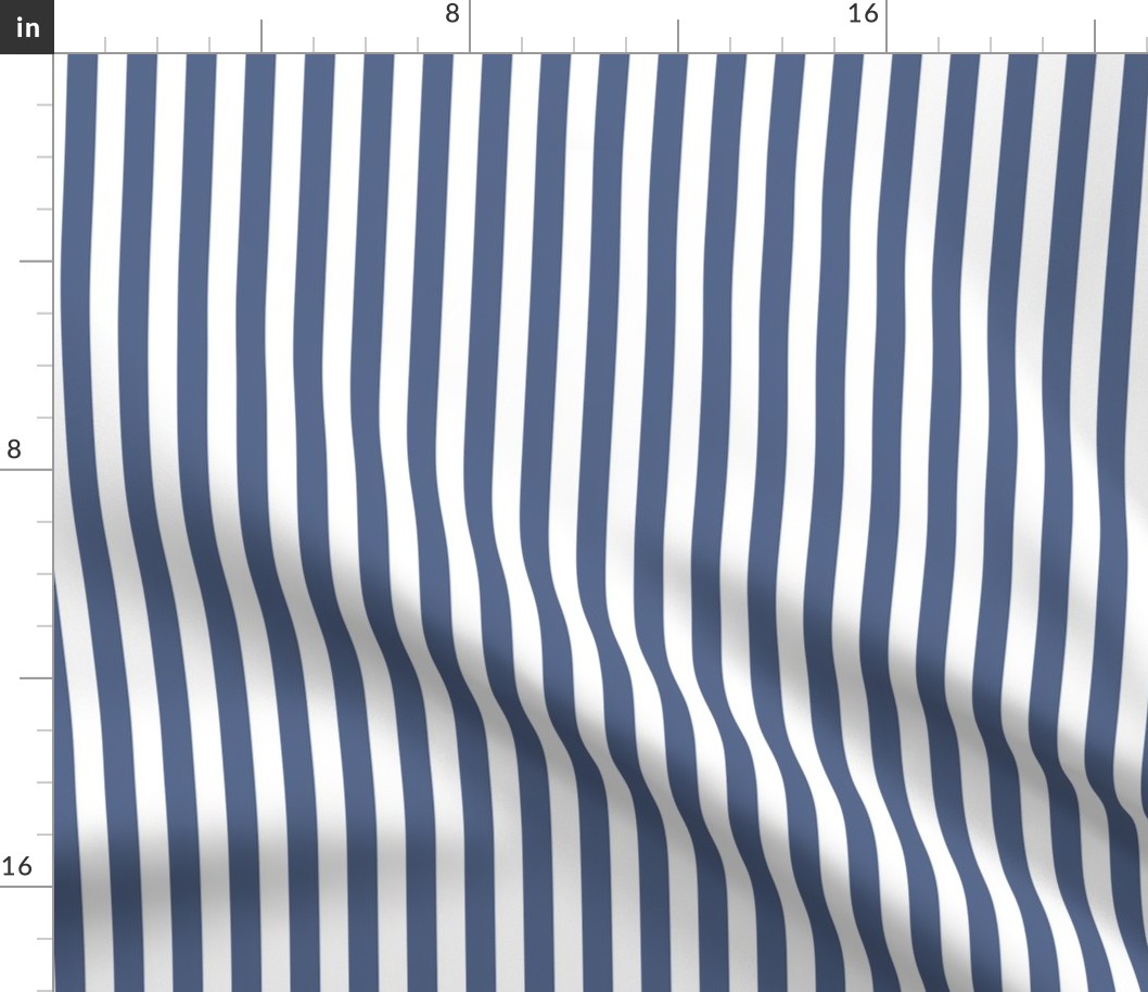 Slate Blue and White Nautical Stripe 1/2 inch stripes) (150)