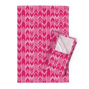 Fuchsia Ikat Ziggy - Chevron Herringbone 