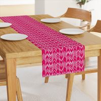 Fuchsia Ikat Ziggy - Chevron Herringbone 