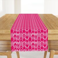 Fuchsia Ikat Ziggy - Chevron Herringbone 