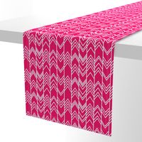 Fuchsia Ikat Ziggy - Chevron Herringbone 